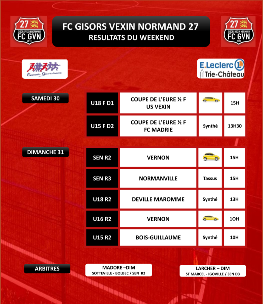 AGENDA DU WEEKEND