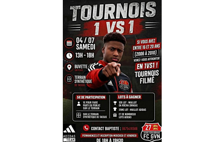 TOURNOI 1 VS 1 - 4 JUILLET